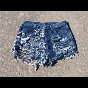 Distressed Denim Shorts